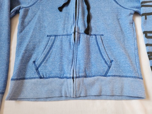 VS PINK Love Pink Blue Zip Up Hooded Jacket Women's / Junior's Size Medium. - Picture 5 of 18
