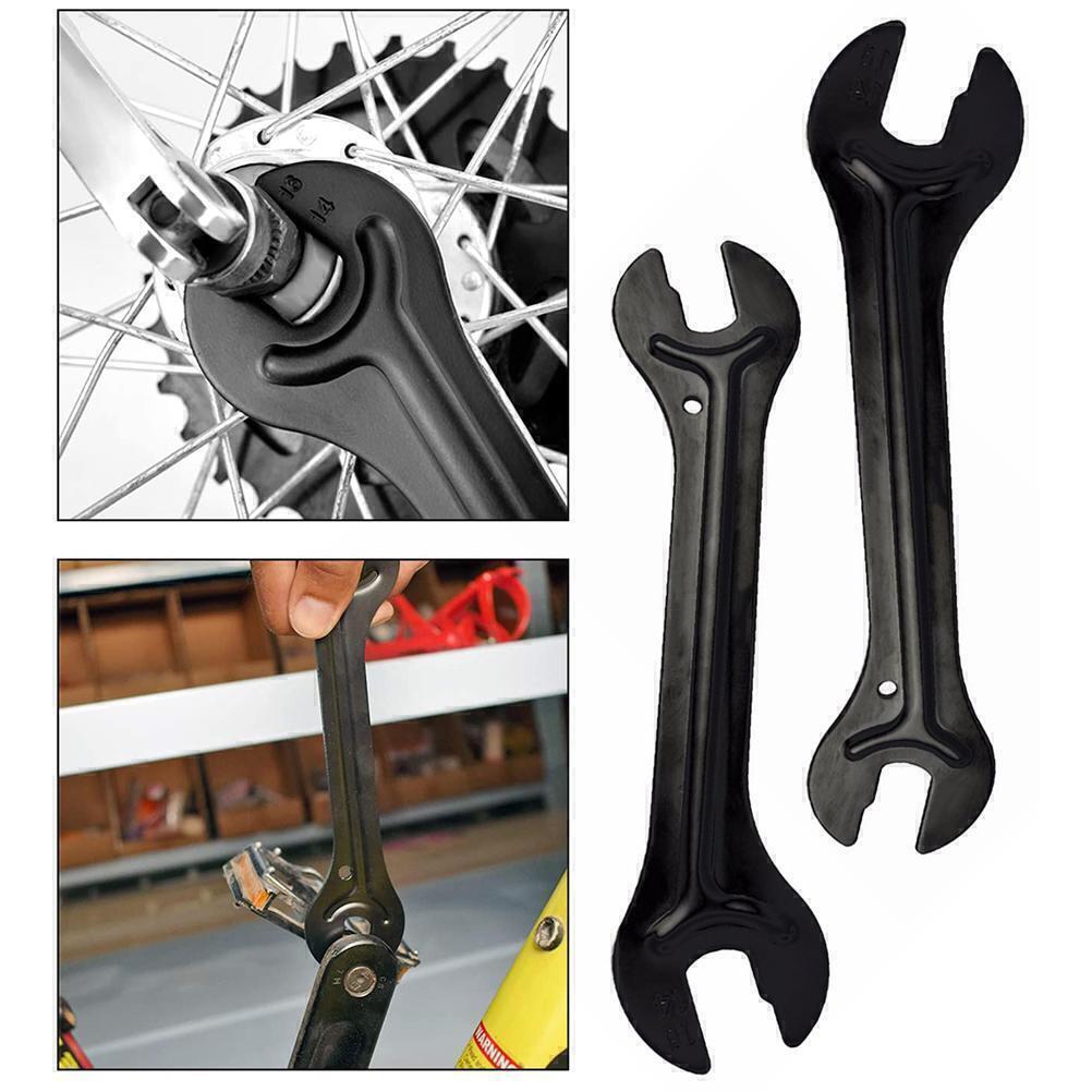 2-Piece Bike Cone Wrench Set for 13-16mm Wheel Hub Repair