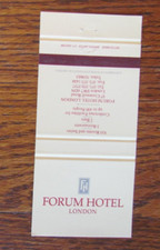 LONDON, ENGLAND MATCHBOOK COVER: FORUM HOTEL EMPTY UK MATCHCOVER -A7