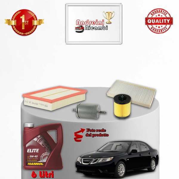 Set Service 4 Filter Und ÖL Xsaab 9-3 II 2.0 T 162KW 220CV Von 2011-> 2015-image