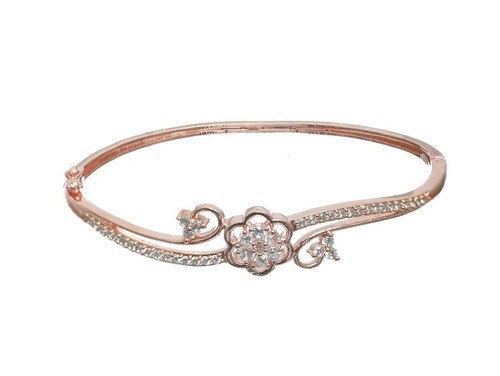1.03ct Natural Round Diamond 14k Solid Rose Gold Wedding Anniversary Bracelet - Picture 2 of 5
