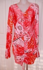 Shein Women's Adjustable Length  Bell Sleeve  Dress XL Pink Multi