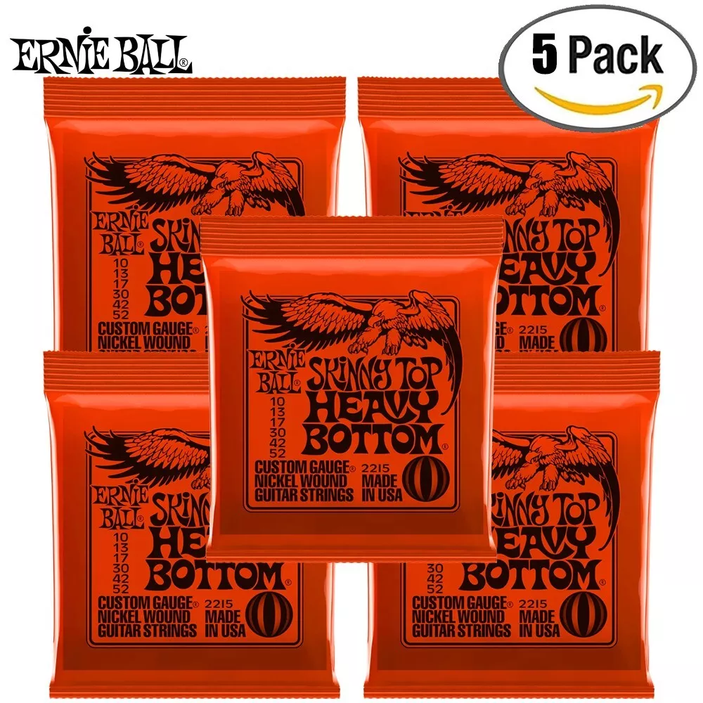 5 PACK Ernie Ball 2215 Skinny Top Heavy Bottom Slinky Guitar
