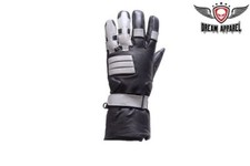 New Black Full Finger Leather Motorcycle Biker Riding Gel In The Palm Gloves