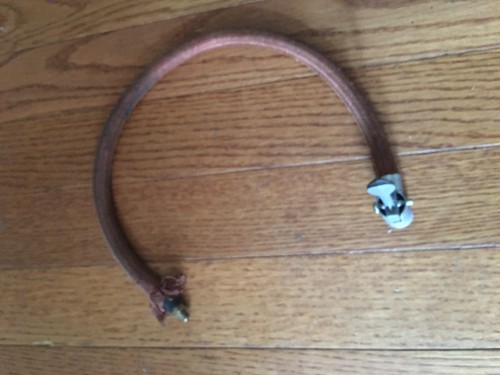 Vintage flexible Braided pumping gauge pipe hose w/ Flip-lever inflator head - Afbeelding 3 van 4