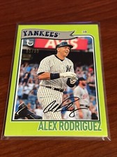 2023 Topps Brooklyn Collection Alex Rodriguez Chartreuse /99 Yankees