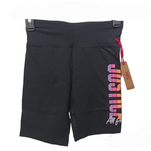 Justice Bike Shorts-12/14-Black-Multi Color Logo