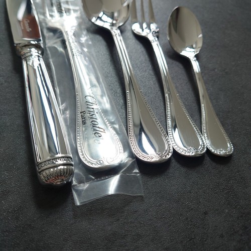 Christofle Malmaison Silverplate Standard Knife Fork Spoon 5pcs Excellent - Picture 4 of 19