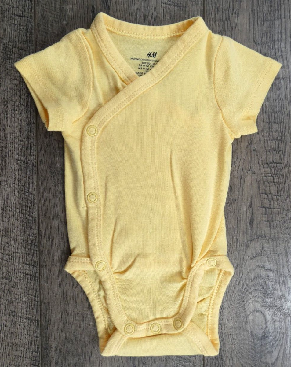 H&M Preemie Baby Boy Clothes Yellow Side Snap Bodysuit | eBay