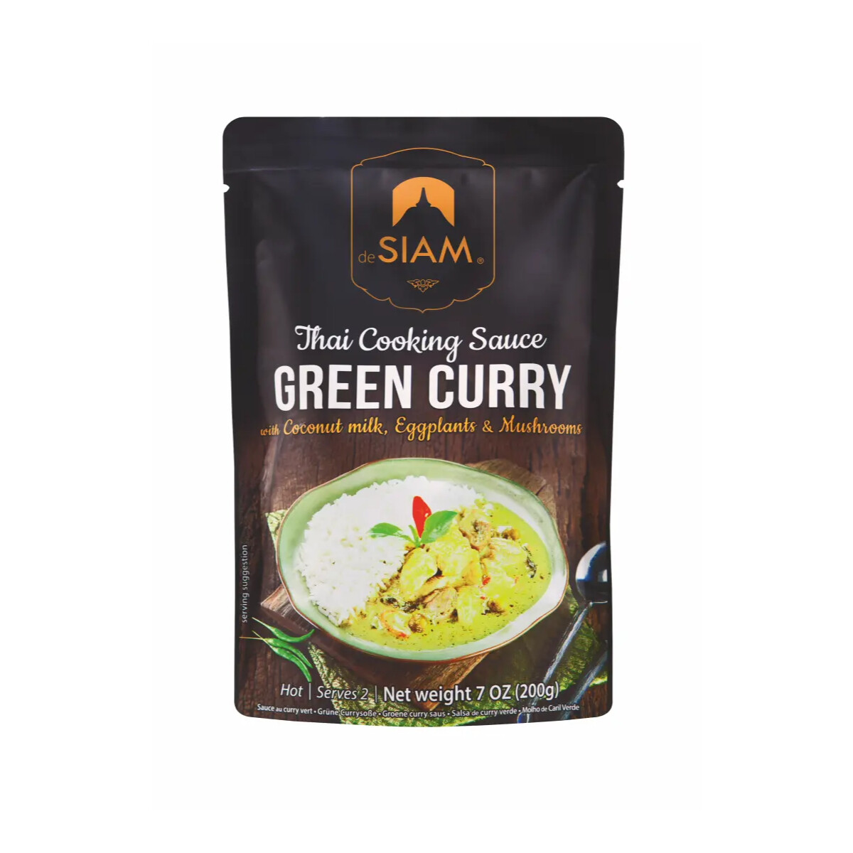 deSiam Salsa De Curry Verde Tailandés Cremosa Con Leche De Coco 200g