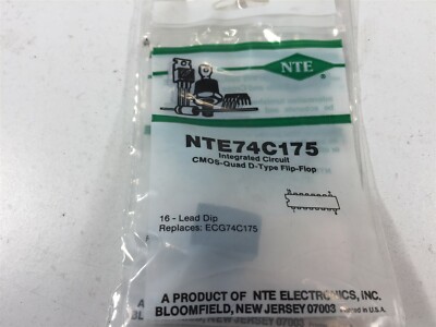 (3) NTE74C175 Integrated Circuit TTL  CMOS Quad D Type Flip Flop - Lot of 3