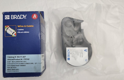 Brady #M4-11-427 Self-Laminating Vinyl Label 0.75''x0.5''x360 Black on Translucent
