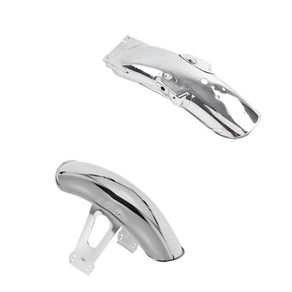 Protector contra salpicaduras de guardabarros delantero y trasero cromado retro para Honda GN125 Foto 3 de 4