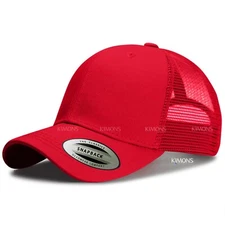 MR Plain Trucker Hat Mesh Snapback Baseball Cap Solid Visor Blank Cotton Army