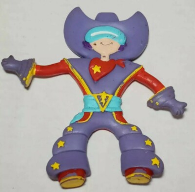 Avon purple Space Cowboy Bendy Figure 4.5'' Vintage Western Toy  Collectible 1987