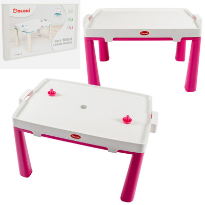 2-in-1 Airhockey Kindertisch in Pink - Multifunktionsmöbel mit solider Konstrukt