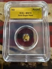 .9999 Fine Gold Eagle Head 1/500 OZ ICG MS70 Round ND
