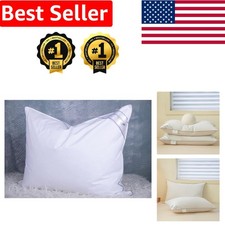 Elegant 20X26IN Goose Down Pillow with Grey Piping – Lightweight & Breathable