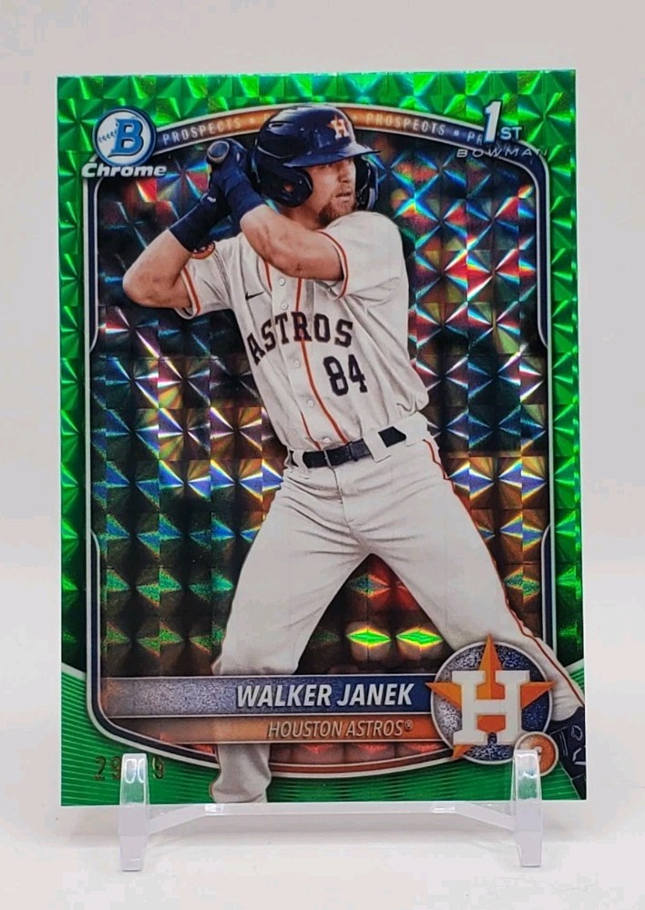 2025 Bowman - Walker Janek 1st Chrome Green Geometric Refractor #/99 - Astros
