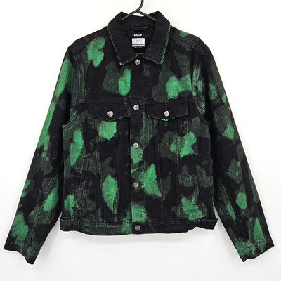 KSUBI Classic Reakt Denim Jacket Dyed Black Green Men's Large