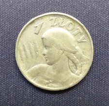 1 Zloty, 1925, Polen, II Republik, Silber, selten