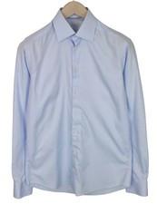 SUITSUPPLY Men's Formal Shirt 37/14 1/2 Light Blue Cotton Slim Fit Try On Style