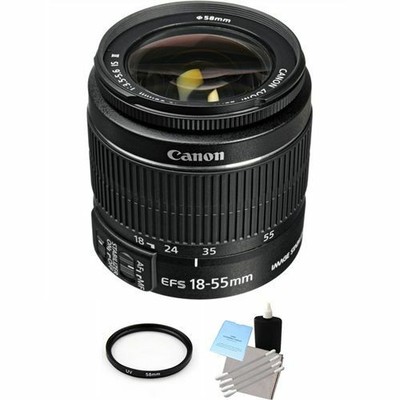 Canon EF-S 18-55mm F/3.5-5.6 II IS Lens + UV Filter & Lens Cleaning Kit
