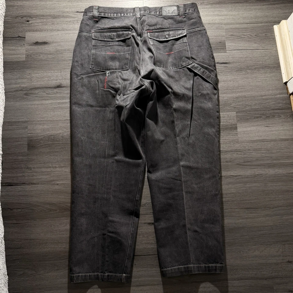 Jeans Vintage Años 90 Y2K Fubu The Collection Para Hombre Talla 46x32 Negro Denim Negro Foto 3 de 4