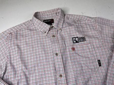 Ariat Flame Resistant FR Men XL White Plaid Button Up CAT 2 2112 Work Shirt
