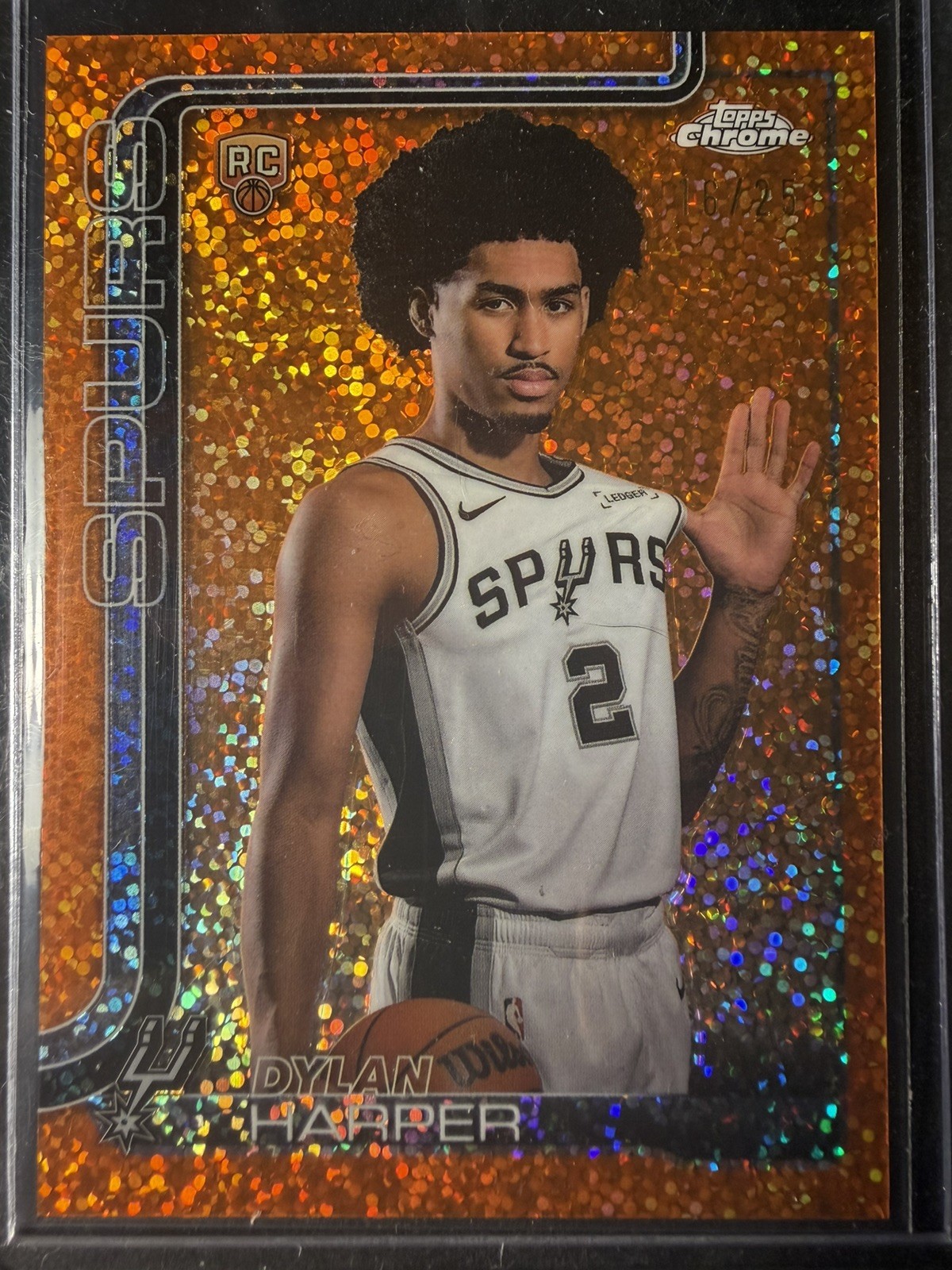 2025-26 Topps Chrome Dylan Harper Image Variation Orange Speckle /25 SSP Rare