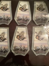 OK Lighting Replacement Glass Panels Native American Warrior on Horse-6 Panels