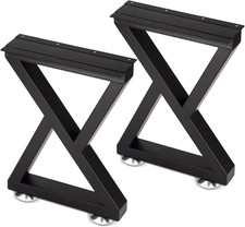 16 Inch Metal Bench Coffee Table Legs, Set of 2, Black