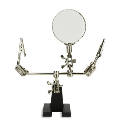 01902 Adjustable Helping Hand with Magnifying Glass, Third Hand Solder Aid, Sold