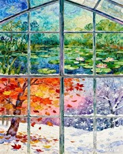 Four Seasons Scenery Paint by Numbers Kit for Adults DIY Canvas Wall Art Decor