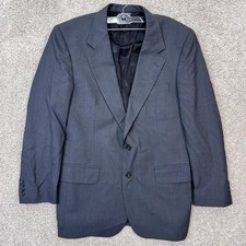 Burberrys Suit Jacket Men 40R Gray Wool Two Button Vintage Blazer Single Vent