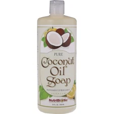 Nutribiotic Pure Coconut Oil Soap, Peppermint and Bergamot, 32 Fluid Ounce