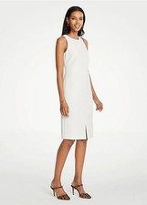 NWT Ann Taylor Doubleweave High Waist Sheath Dress White Size 4