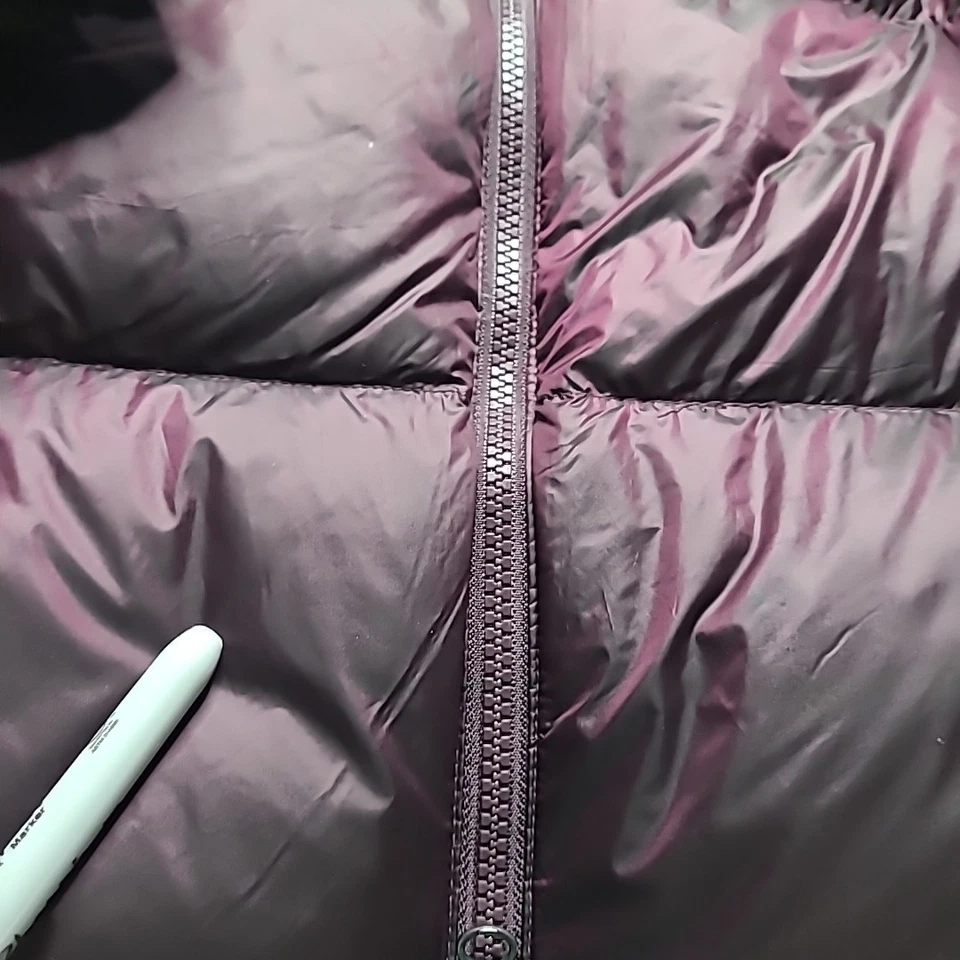 Abrigo largo acolchado Eddie Bauer para mujer EB550 plumón de ganso parka talla XS S borgoña Foto 4 de 4