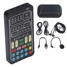 Recording Sound Card Voice Changer Set Colorful LED Lights for Live Streaming