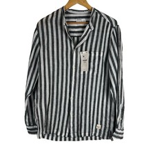 Bershka Linen Shirt Mens Small Striped Oversi...