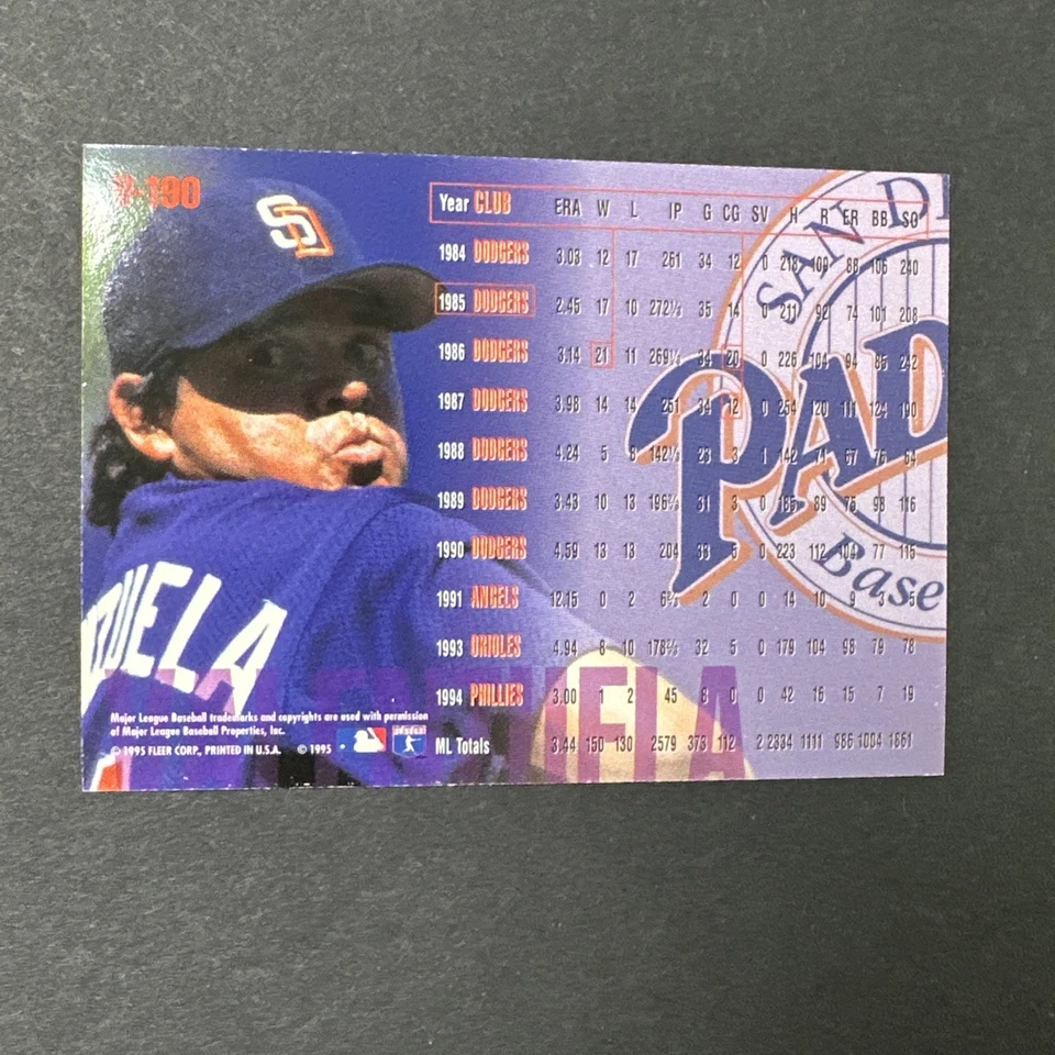 1995 Fleer Update Fernando Valenzuela #U-190 - Image 2 of 2
