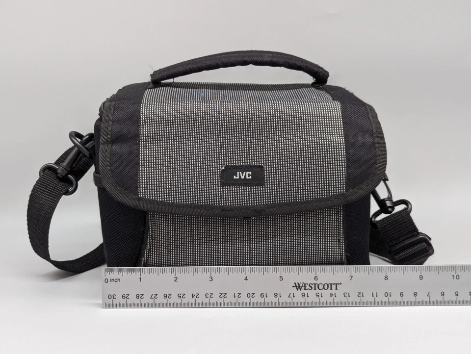 JVC Padded Canvas Camera Camcorder Bag Black with Shoulder Strap 4" x 4" x 7" - Image 2 of 4