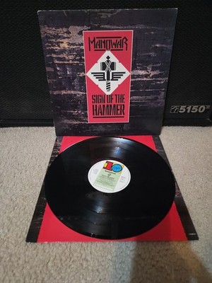 Manowar Sign Of The Hammer Lp Vinyl 1984 1st Uk Press W/Insert VG+/VG+