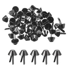 200Pcs Bag Feet Stud Spike, 12mm Purse Cone Studs Metal Spike, Black