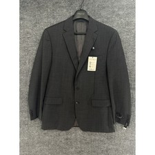 Lauren Ralph Lauren Blazer Mens 42L Grey Blue NEW Ultraflex Plaid Suit Jacket