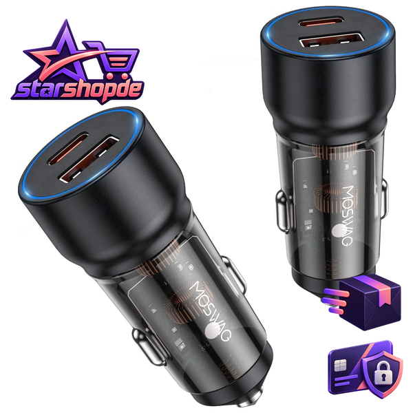 ZigarettenanzüNder USB C 75W PD QC 12V Auto SchnellladegeräT Adapter-image