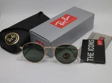 Ray-Ban RB3447 Round Metal Gold Sunglasses Green Classic Lens 50mm Unisex