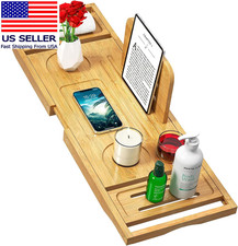 Bathtub Tray Caddy - Bath Tray - Bath Tub Tray Caddy - Bamboo Bath Table Tray fo
