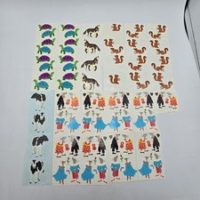 Vtg 90s Mrs. Grossman's Stickers Lot Animals Rat Opera Mice Turtles Wolf Cow
