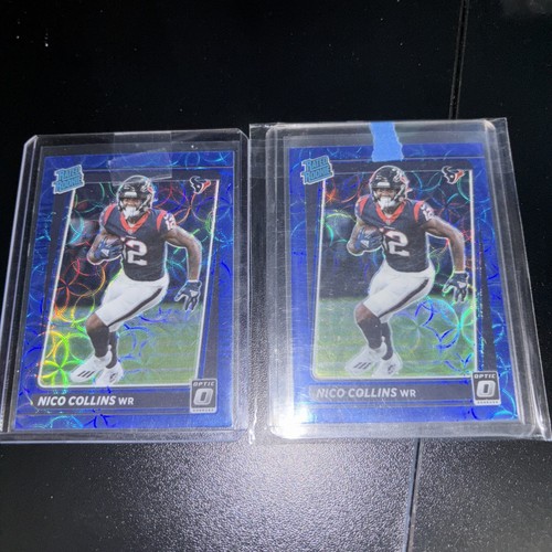 2021 Panini Donruss Optic - Rated Rookie Nico Collins #230 Blue Scope Prizm LOT
